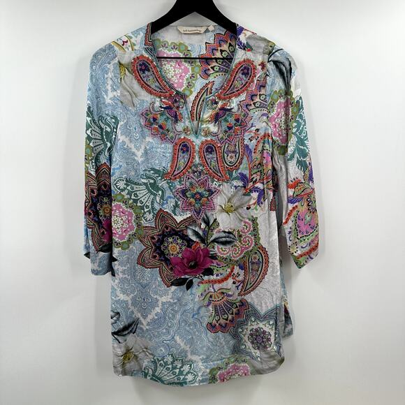 Soft Surroundings Beaded Paisley Floral Tunic Size Extra Small - Picture 1 of 7